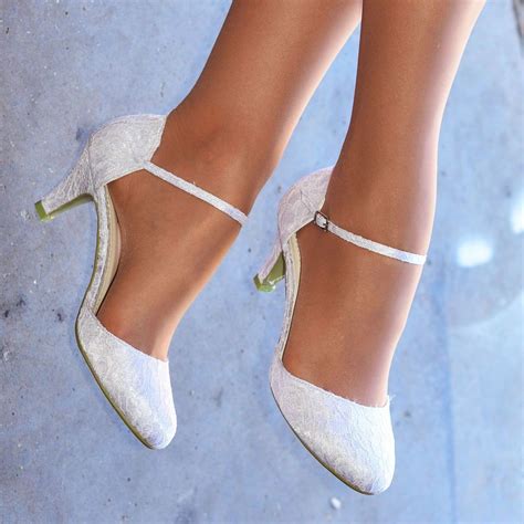 designer low heeled wedding shoes.